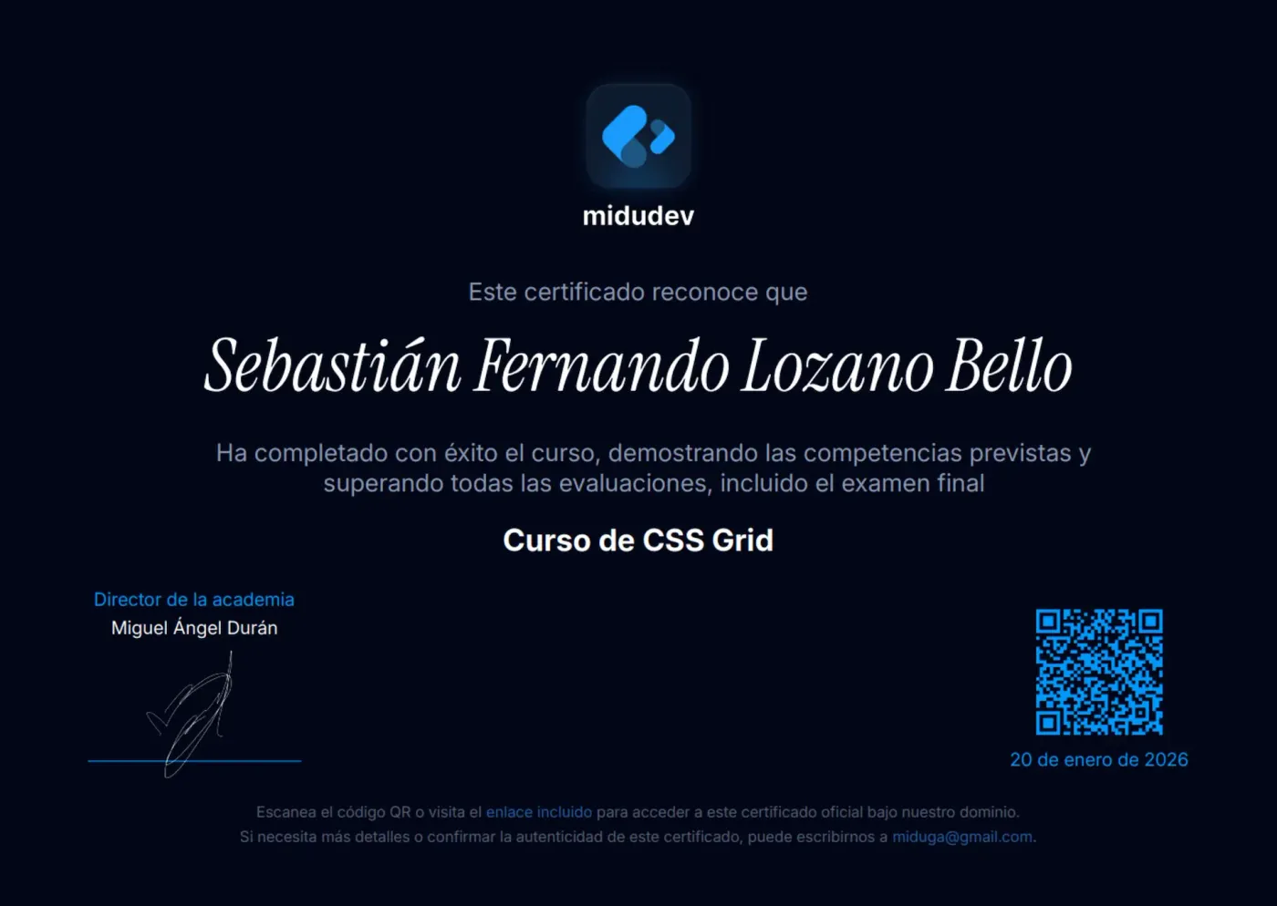 CSS Grid certificate